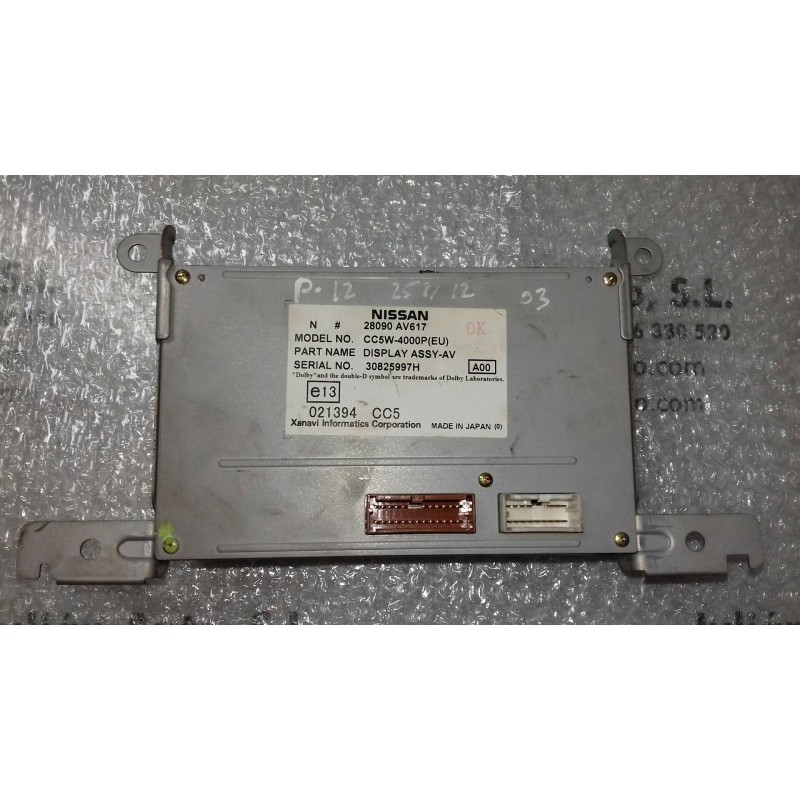 Recambio de pantalla multifuncion para nissan primera berlina (p12) acenta referencia OEM IAM 28090AV617 30825997H CC5W-4000PEU