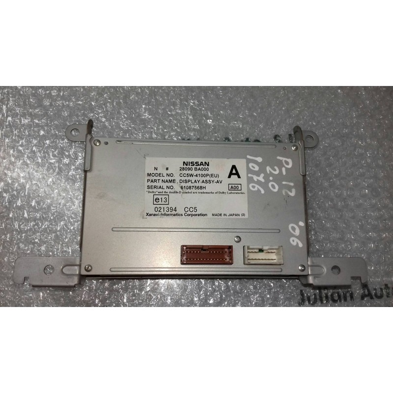 Recambio de pantalla multifuncion para nissan primera berlina (p12) visia referencia OEM IAM 28090BA000 61087568H CC5W-4100PEU