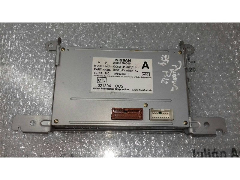 Recambio de pantalla multifuncion para nissan primera berlina (p12) acenta referencia OEM IAM 28090BA000 40503859H CC5W-4100PEU