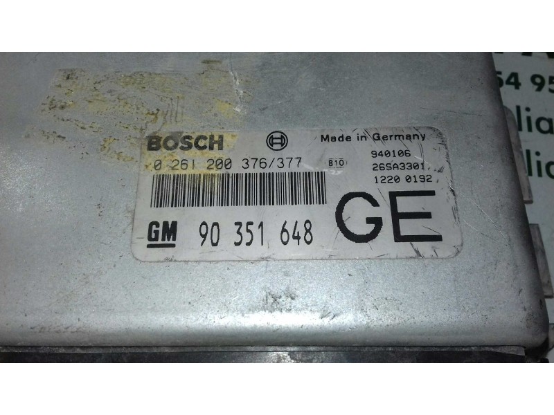 Recambio de centralita motor uce para opel vectra a cdx referencia OEM IAM 90351648 0261200376/377 BOSCH
