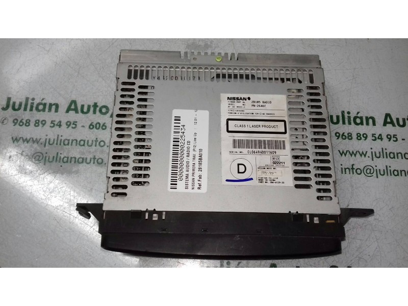 Recambio de sistema audio / radio cd para nissan primera trav. (p12) line up referencia OEM IAM 28185BA010 PN2646F 