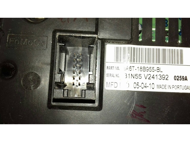 Recambio de pantalla multifuncion para ford fiesta (cb1) ambiente referencia OEM IAM 8A6T18B955BL B1N55V241392 
