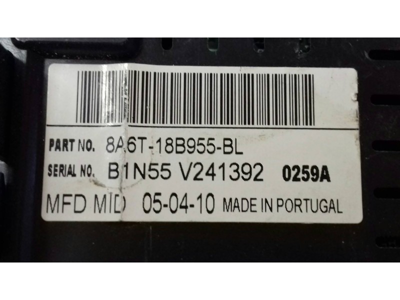 Recambio de pantalla multifuncion para ford fiesta (cb1) ambiente referencia OEM IAM 8A6T18B955BL B1N55V241392 