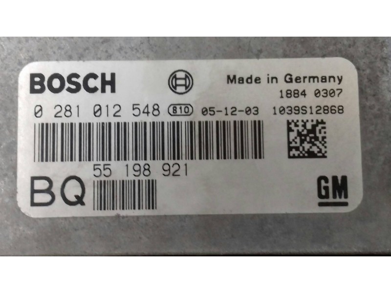 Recambio de centralita motor uce para opel astra gtc cosmo referencia OEM IAM 0281012548 55198921 BOSCH