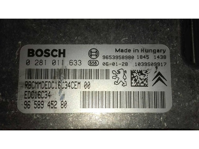 Recambio de centralita motor uce para peugeot 407 sw confort referencia OEM IAM 0281011633  KIT - BOSCH