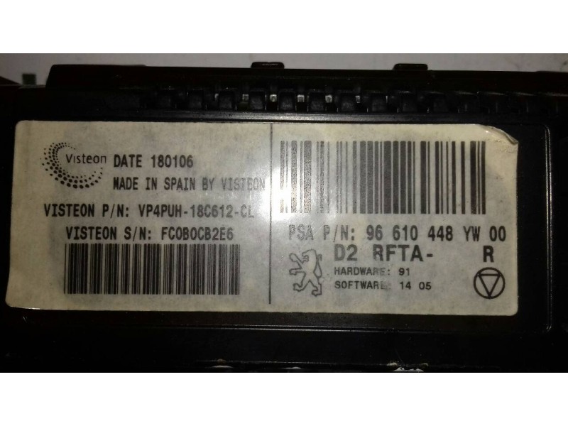 Recambio de mando calefaccion / aire acondicionado para peugeot 407 sw confort referencia OEM IAM 96610448 96512442XT 96470287XT