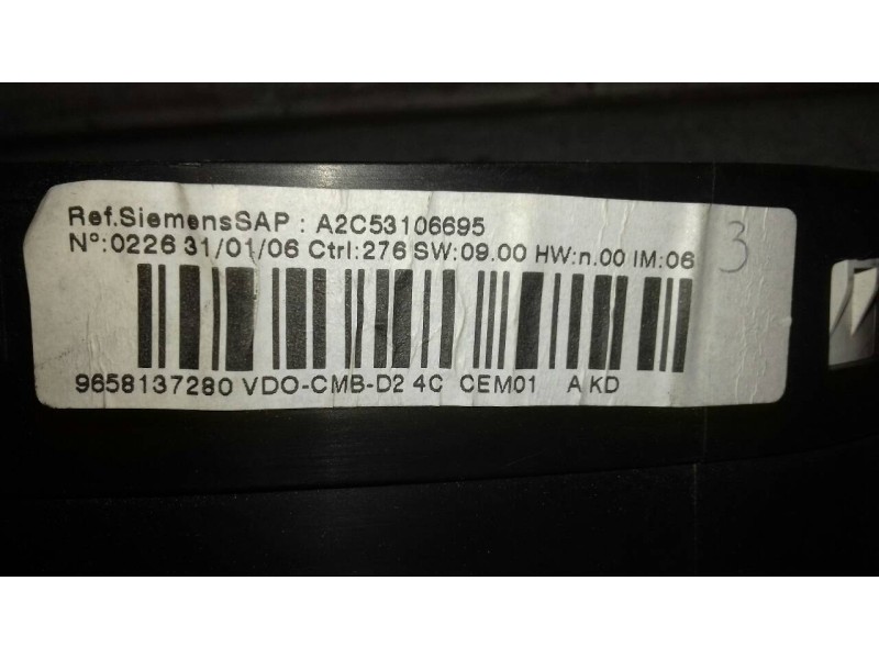 Recambio de cuadro instrumentos para peugeot 407 sw confort referencia OEM IAM 9658137280 A2C53014407G A2C53106695