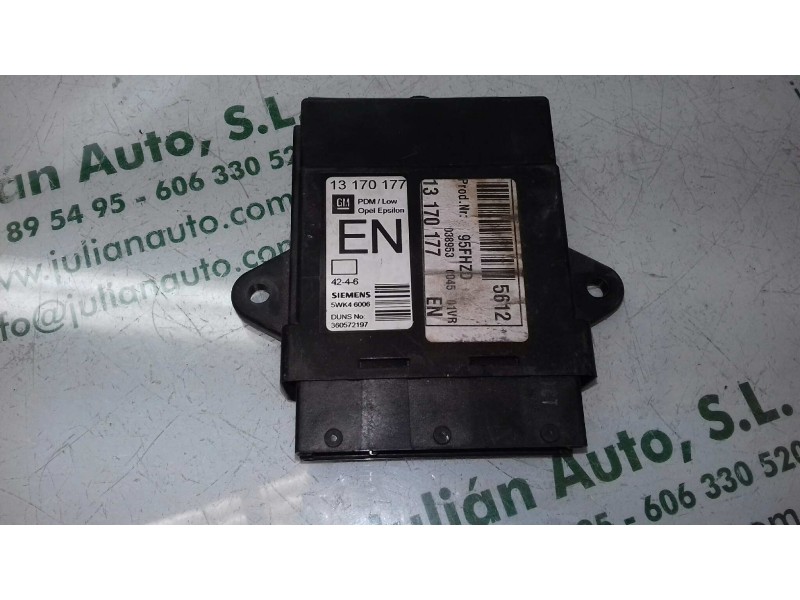 Recambio de centralita cierre para opel vectra c berlina essentia referencia OEM IAM 13170177 5WK46006 SIEMENS