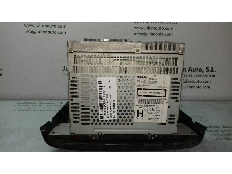 Recambio de sistema audio / radio cd para nissan almera (n16/e) acenta referencia OEM IAM 28185BN311 PN2424M 
