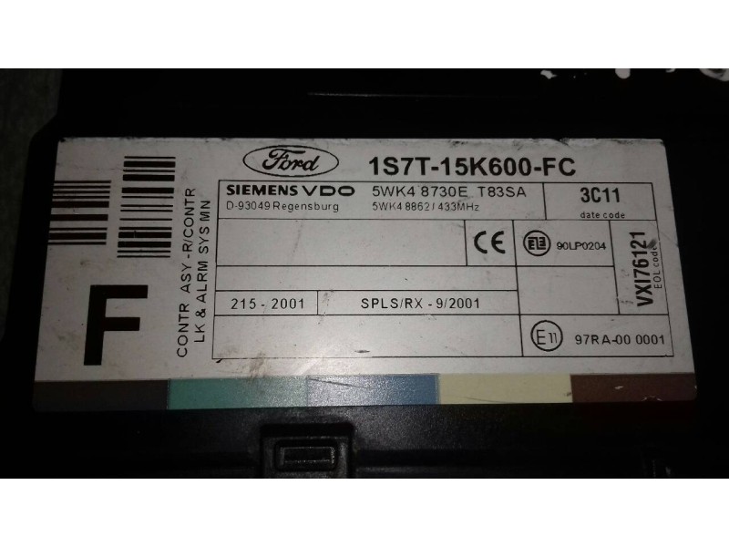 Recambio de modulo confort para ford focus turnier (cak) ambiente referencia OEM IAM 1S7T15K600FC 5WK48730E T83SA SIEMENS - VDO