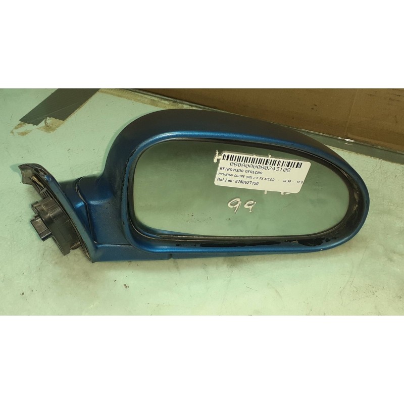 Recambio de retrovisor derecho para hyundai coupe (rd) 2.0 fx xplod referencia OEM IAM 8760627150 010079 ELECTRICO