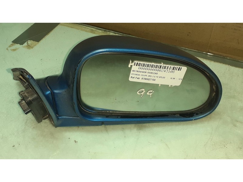 Recambio de retrovisor derecho para hyundai coupe (rd) 2.0 fx xplod referencia OEM IAM 8760627150 010079 ELECTRICO