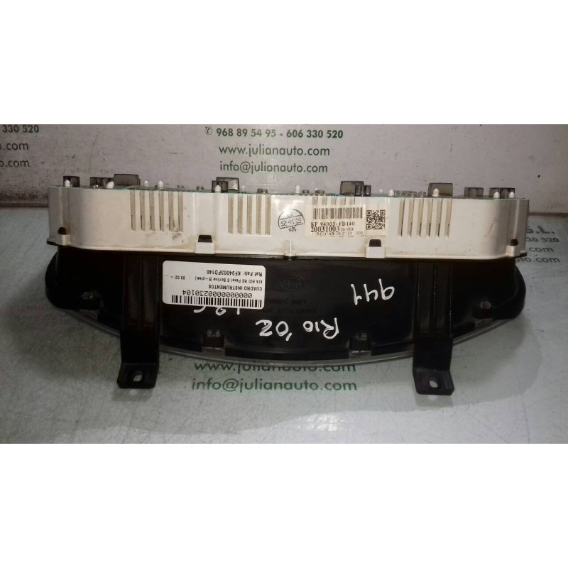 Recambio de cuadro instrumentos para kia rio rs paket s berlina (5-ptas.) referencia OEM IAM KF94003FD140 20031003 78808260