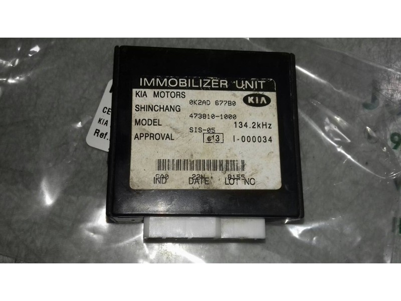 Recambio de centralita inmovilizador para kia rio rs paket s berlina (5-ptas.) referencia OEM IAM 0K2AD677B0 4738101000 