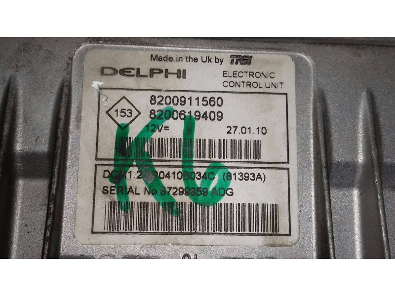 Recambio de centralita motor uce para nissan micra (k12e) line up referencia OEM IAM 8200911560 8200619409 DELPHI