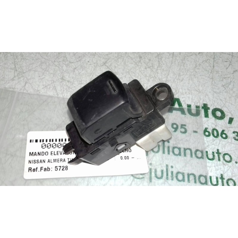 Recambio de mando elevalunas trasero derecho para nissan almera tino (v10m) básico referencia OEM IAM 5728 BLANCO 5 + 1 PINES