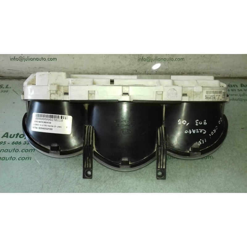 Recambio de cuadro instrumentos para kia cerato 1.5 lx crdi familiar (5-ptas.) referencia OEM IAM D23940032F300 20041206 