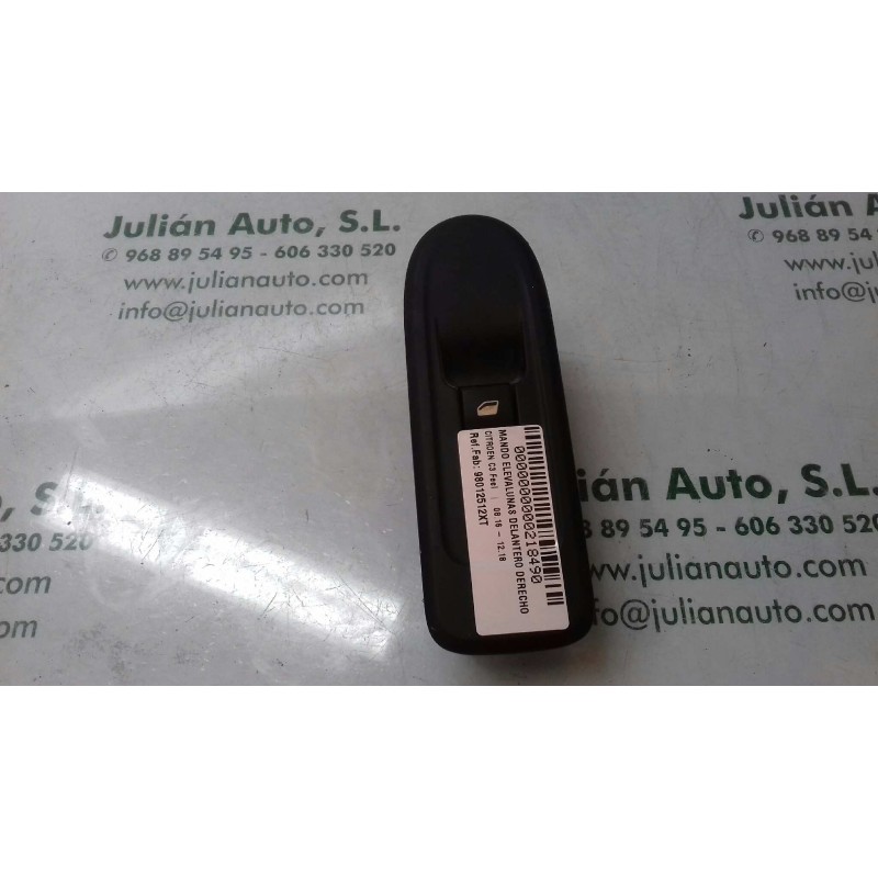 Recambio de mando elevalunas delantero derecho para citroen c3 feel referencia OEM IAM 98012512XT 529076433 DELPHI