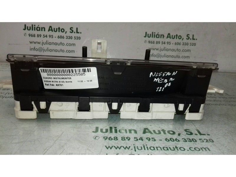 Recambio de cuadro instrumentos para nissan micra (k12e) acenta referencia OEM IAM AX701 2Y00095 