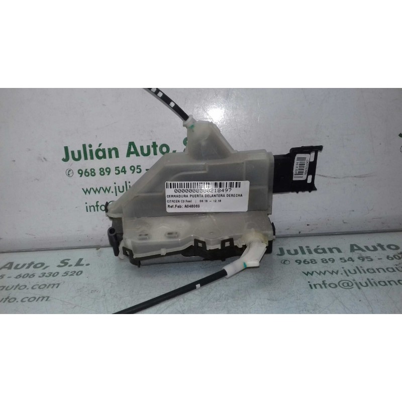 Recambio de cerradura puerta delantera derecha para citroen c3 feel referencia OEM IAM A048069 A04959 0993500067