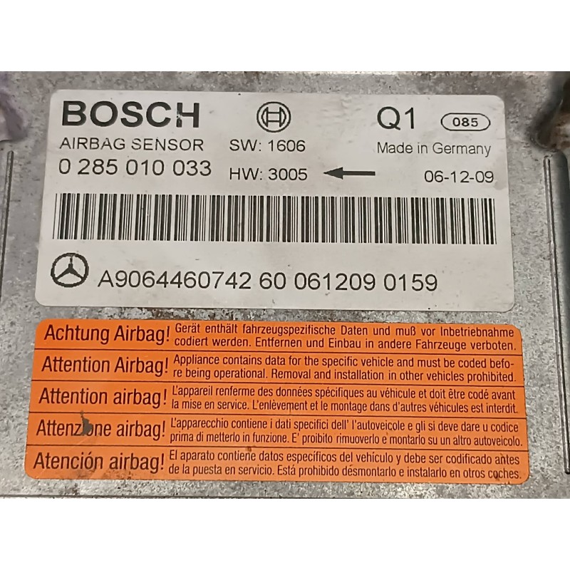 Recambio de centralita airbag para mercedes-benz vito (w639) basic, combi 111 cdi extralargo (639.605) referencia OEM IAM A90644