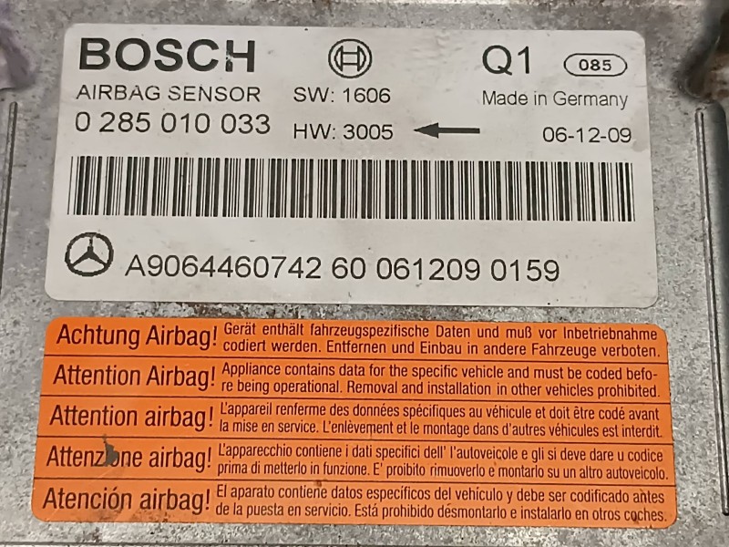 Recambio de centralita airbag para mercedes-benz vito (w639) basic, combi 111 cdi extralargo (639.605) referencia OEM IAM A90644