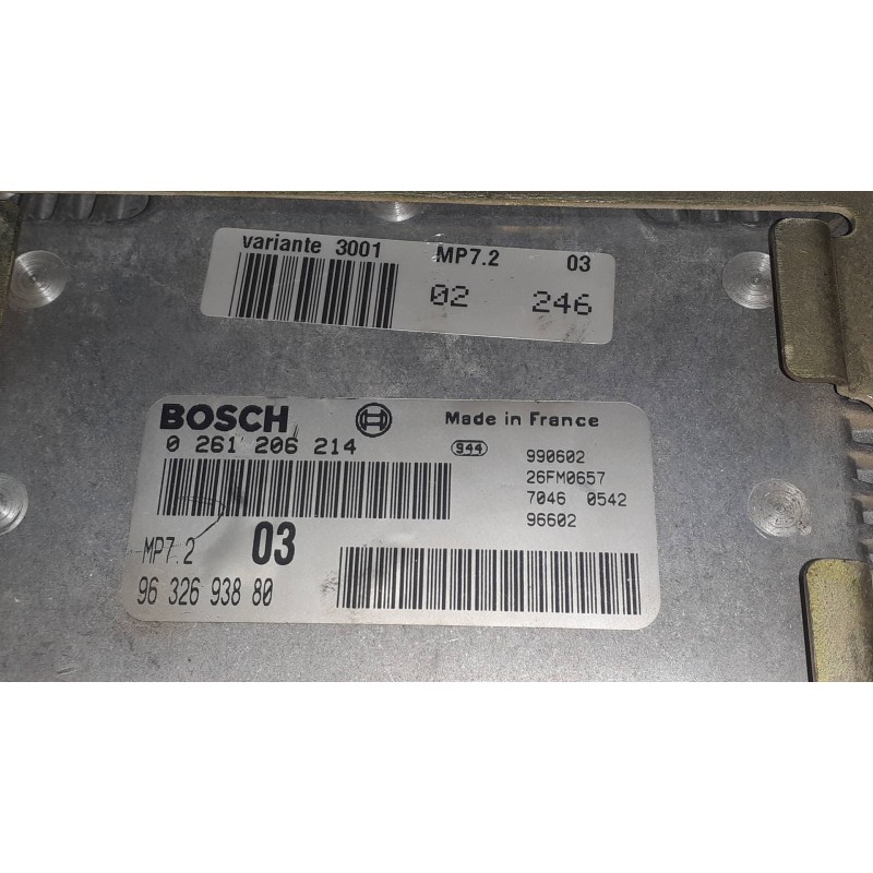 Recambio de centralita motor uce para peugeot 306 berlina 3/4/5 puertas (s2) xt referencia OEM IAM 9632693880 0261206214 BOSCH