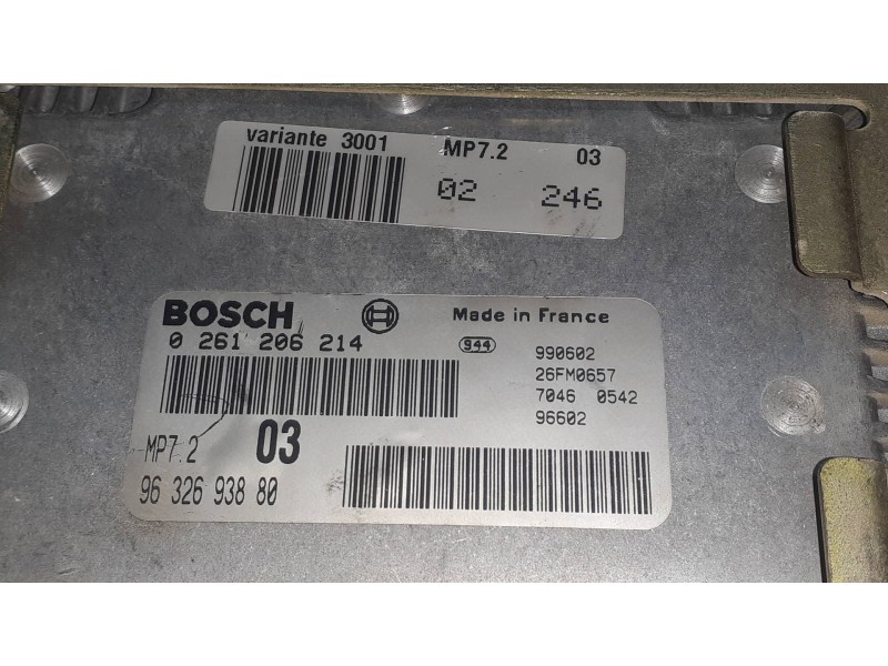 Recambio de centralita motor uce para peugeot 306 berlina 3/4/5 puertas (s2) xt referencia OEM IAM 9632693880 0261206214 BOSCH