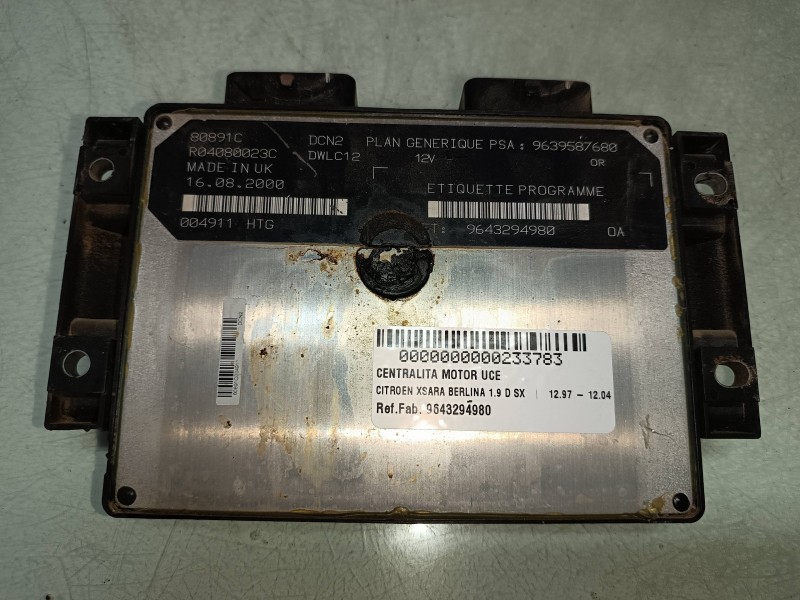Recambio de centralita motor uce para citroen xsara berlina 1.9 d sx referencia OEM IAM 9643294980 9639587680 LUCAS