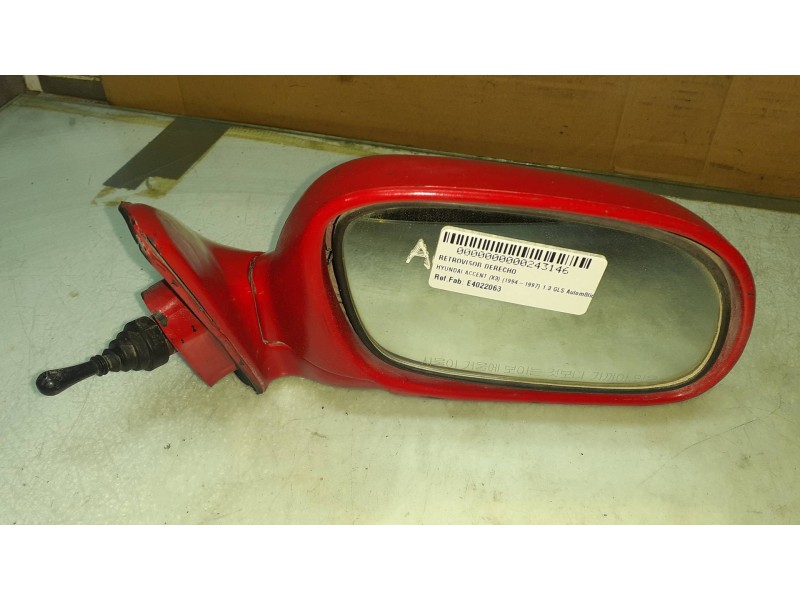 Recambio de retrovisor derecho para hyundai accent (x3) 1.3 gls automático referencia OEM IAM E4022063 022063 MANUAL