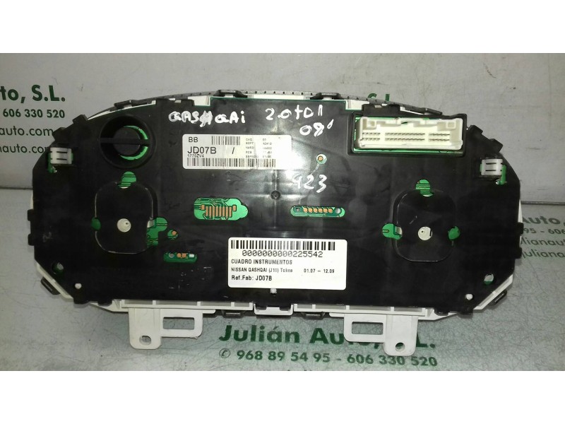 Recambio de cuadro instrumentos para nissan qashqai (j10) tekna referencia OEM IAM JD07B 1770ZV4 JD07B1770ZV4