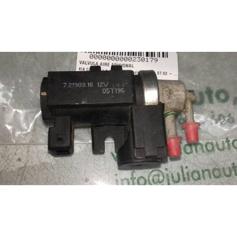 Recambio de valvula aire adicional para kia carens 1.8 16v ex monovolumen referencia OEM IAM 72190316  2 PINES