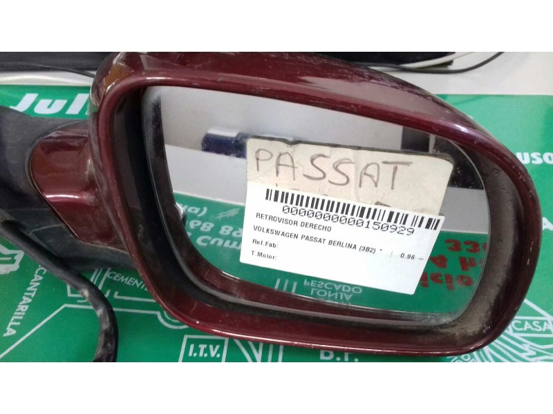 Recambio de retrovisor derecho para volkswagen passat berlina (3b2) referencia OEM IAM   ELECTRICO