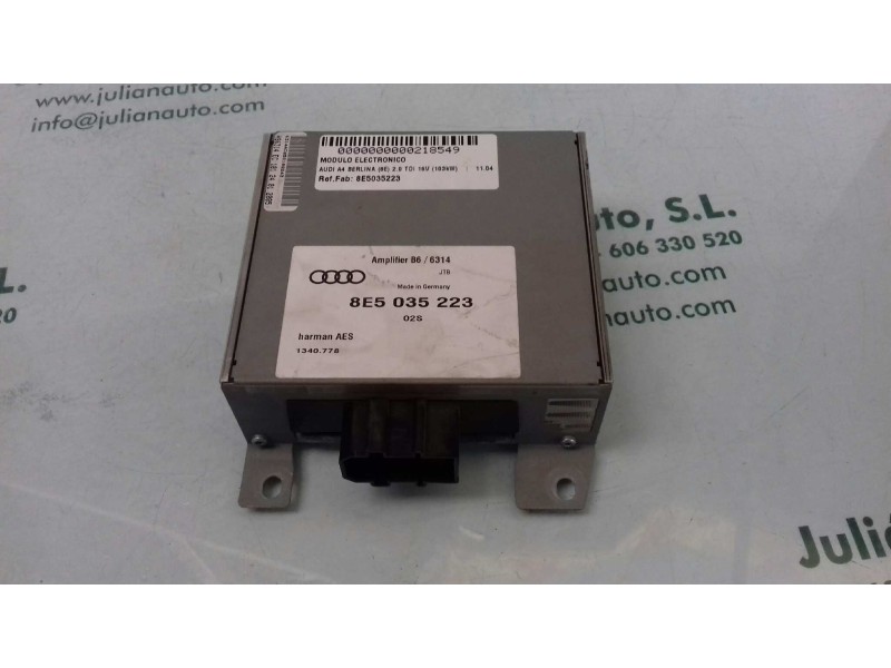 Recambio de modulo electronico para audi a4 berlina (8e) 2.0 tdi 16v (103kw) referencia OEM IAM 8E5035223 1340778 HARMAN AES