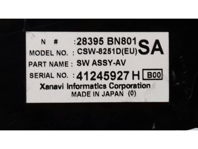 Recambio de mando climatizador para nissan almera (n16/e) line up referencia OEM IAM 28395BN801 41245927H 
