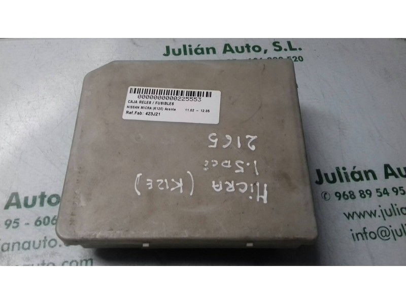 Recambio de caja reles / fusibles para nissan micra (k12e) acenta referencia OEM IAM 423J21 1382 