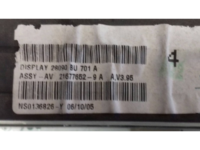 Recambio de pantalla multifuncion para nissan almera (n16/e) acenta referencia OEM IAM AV216776529A  