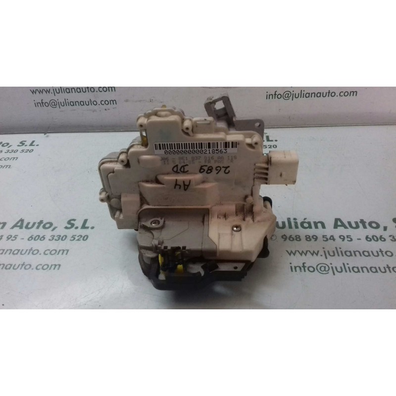 Recambio de cerradura puerta delantera derecha para audi a4 berlina (8e) 2.0 tdi 16v (103kw) referencia OEM IAM 8E1837016AA 3 + 