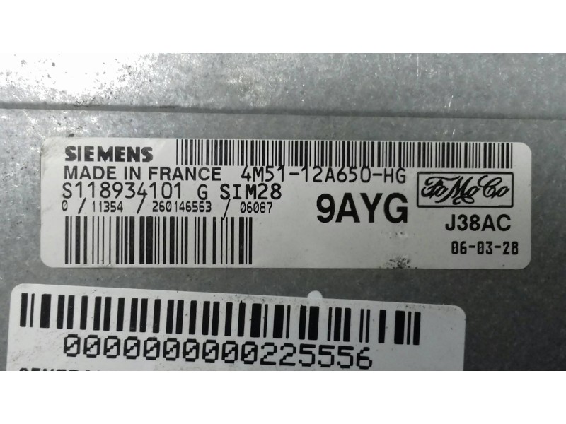 Recambio de centralita motor uce para ford c-max (cb3) trend referencia OEM IAM 4M5112A650HG S118934101G SIEMENS