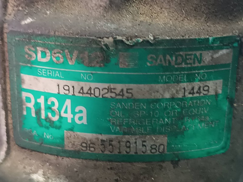 Recambio de compresor aire acondicionado para peugeot 206 berlina xs referencia OEM IAM 9655191580 SD6V12 SANDEN