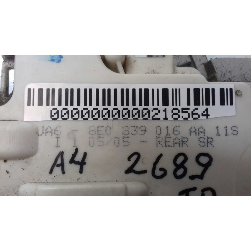 Recambio de cerradura puerta trasera derecha para audi a4 berlina (8e) 2.0 tdi 16v (103kw) referencia OEM IAM 8E0839016AA  INTIC