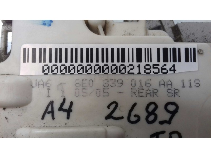 Recambio de cerradura puerta trasera derecha para audi a4 berlina (8e) 2.0 tdi 16v (103kw) referencia OEM IAM 8E0839016AA  INTIC