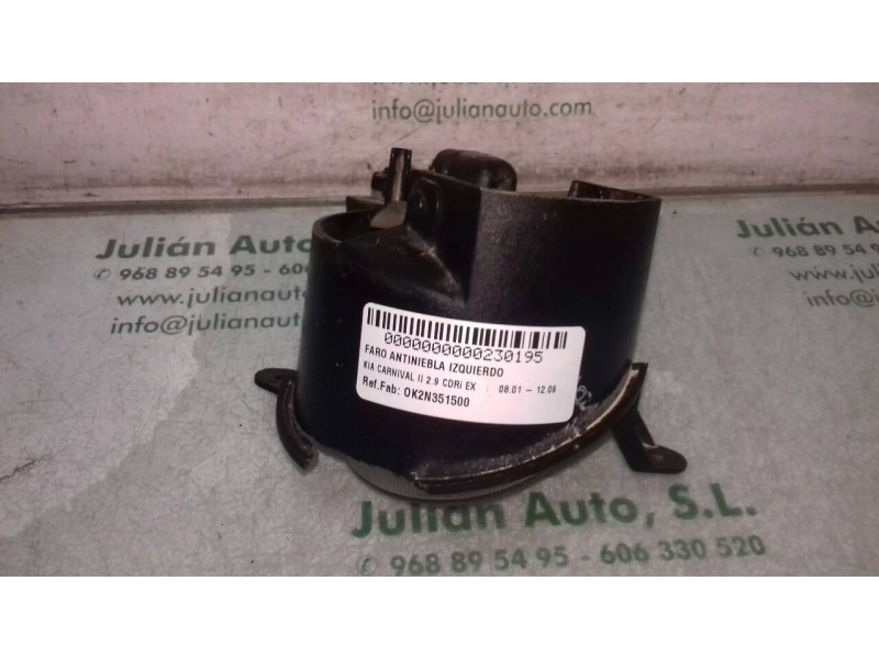 Recambio de faro antiniebla izquierdo para kia carnival ii 2.9 cdri ex referencia OEM IAM OK2N351500  