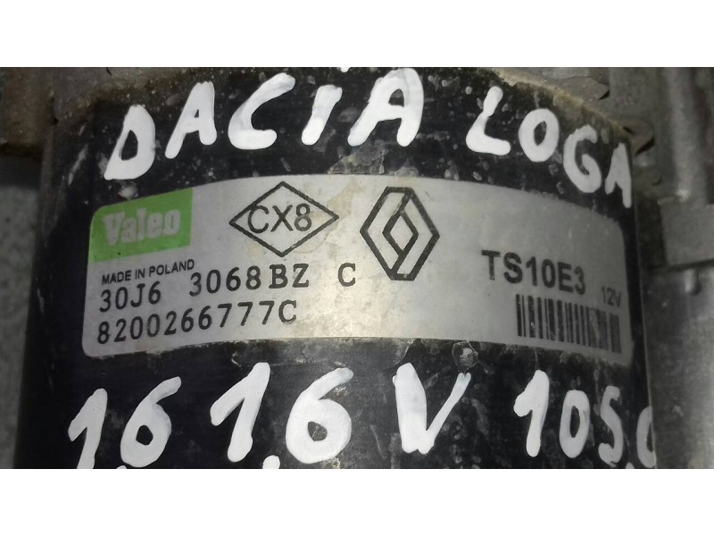 Recambio de motor arranque para dacia logan mcv ambiance referencia OEM IAM 8200266777C TS10E3 VALEO