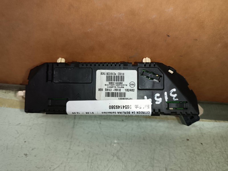 Recambio de cuadro instrumentos para citroen c4 berlina collection referencia OEM IAM 9654149380  CUENTAREVOLUCIONES