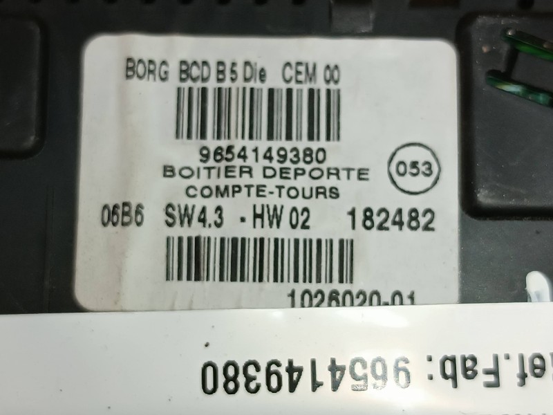Recambio de cuadro instrumentos para citroen c4 berlina collection referencia OEM IAM 9654149380  CUENTAREVOLUCIONES