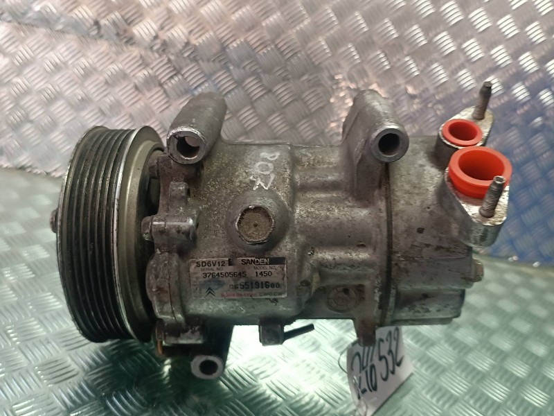 Recambio de compresor aire acondicionado para citroen c3 1.4 hdi exclusive referencia OEM IAM 9655191680 SD6V12 SANDEN