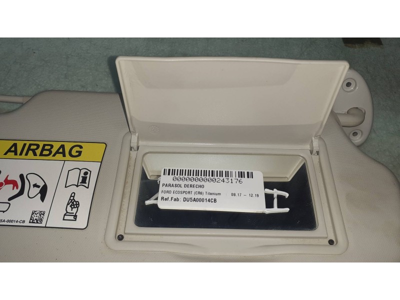 Recambio de parasol derecho para ford ecosport (cr6) titanium referencia OEM IAM DU5A00014CB  