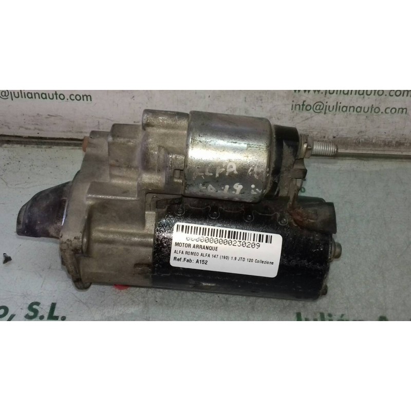 Recambio de motor arranque para alfa romeo 147 (190) 1.9 jtd 120 collezione referencia OEM IAM A152 0001108202 BOSCH