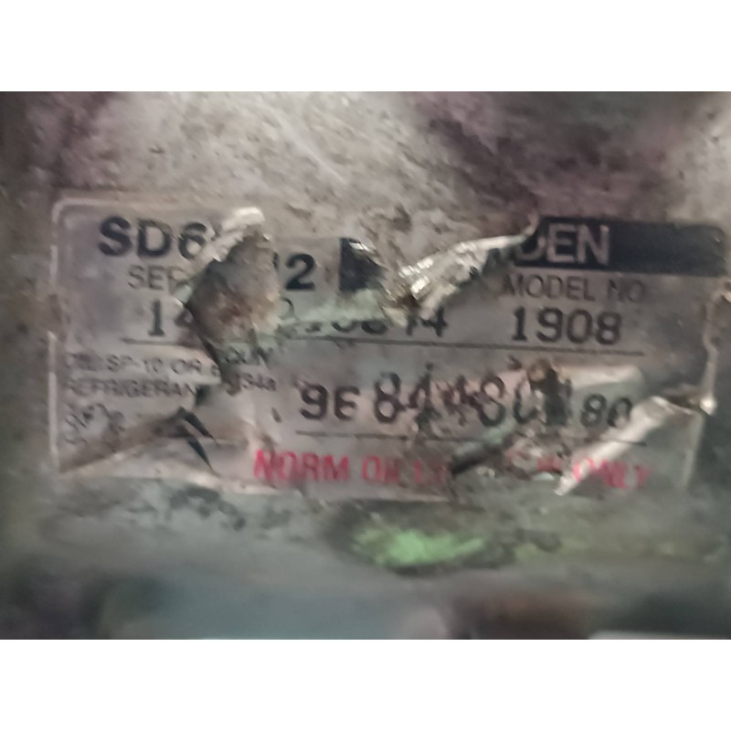 Recambio de compresor aire acondicionado para citroen c3 1.4 hdi audace referencia OEM IAM 9684480480 SD6V12 SANDEN